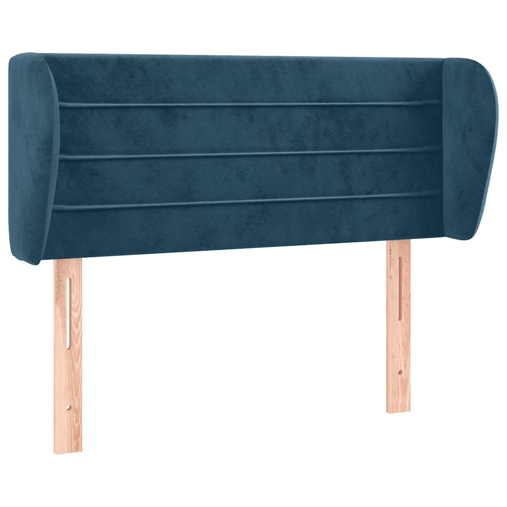 Testiera | Testata ad Orecchio Blu Scuro 103x23x78/88 cm in Velluto