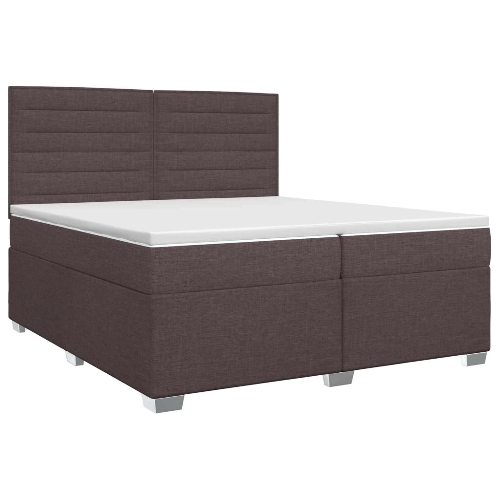 Letto box spring con materasso Marrone Scuro 200 x 200 cm 3453482