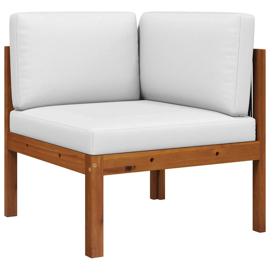 Salotto da Giardino-Set da giardino 2 pezzi con cuscini in legno di acacia e corda