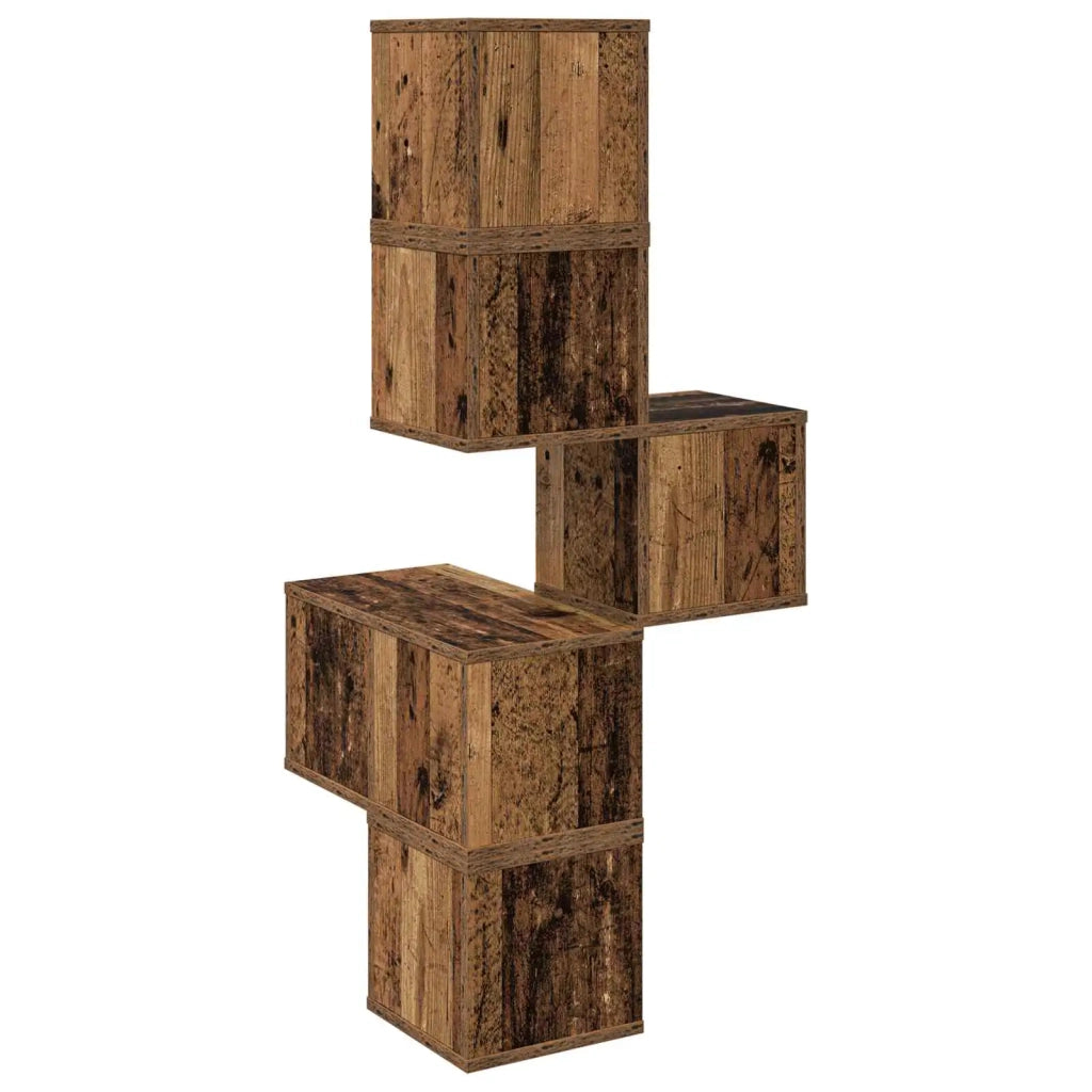 Mensola Angolare da Parete Legno antico 48 x 48 x 120 cm 8012234