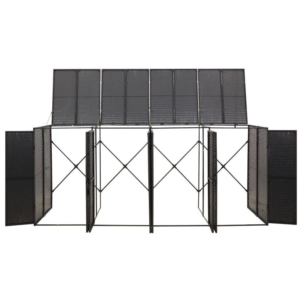 Copribidone Quadruplo Nero 274x80x117 cm in Polyrattan CFW2864466