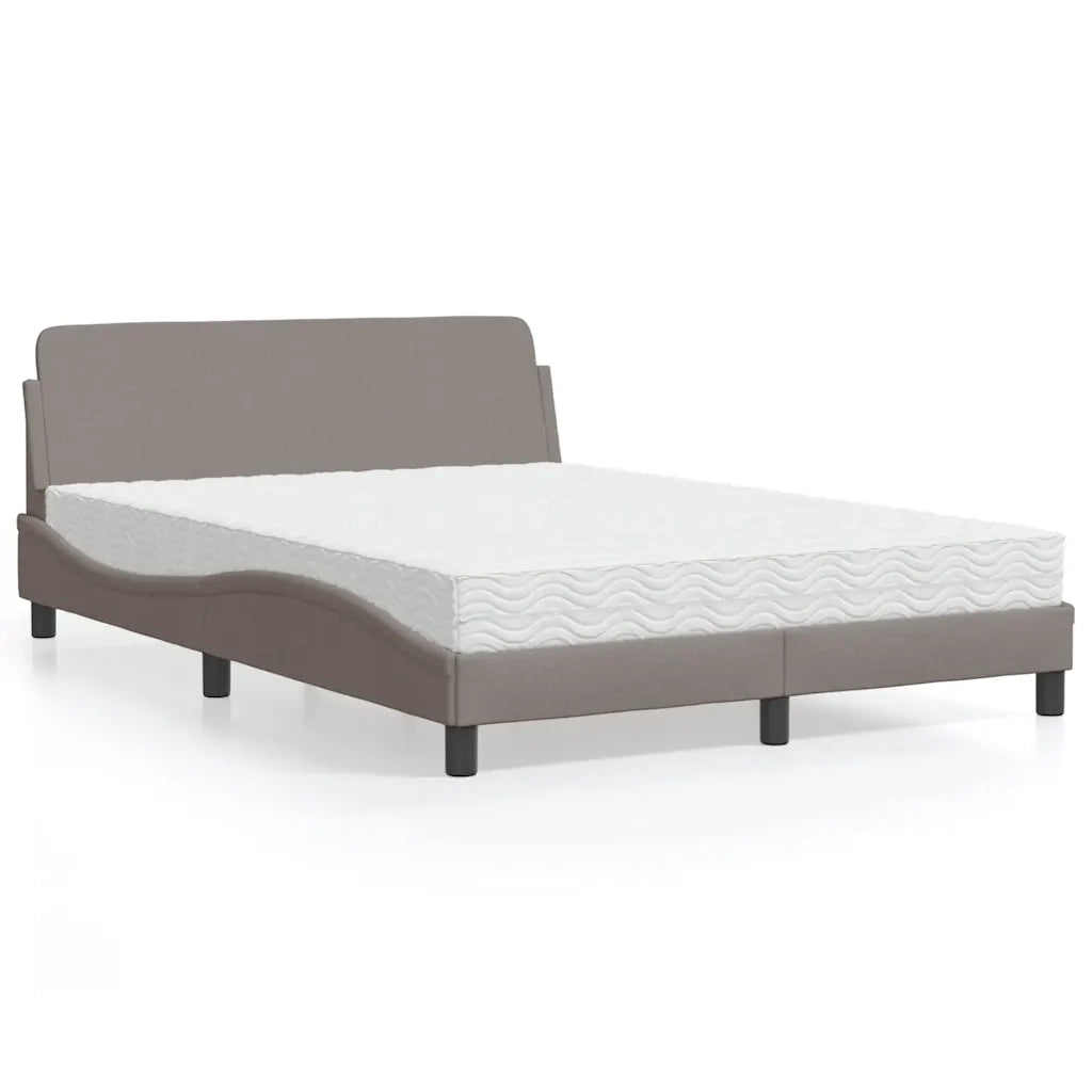 Letto con Materasso Dover Tortora 120x200 cm in Tessuto 3208368