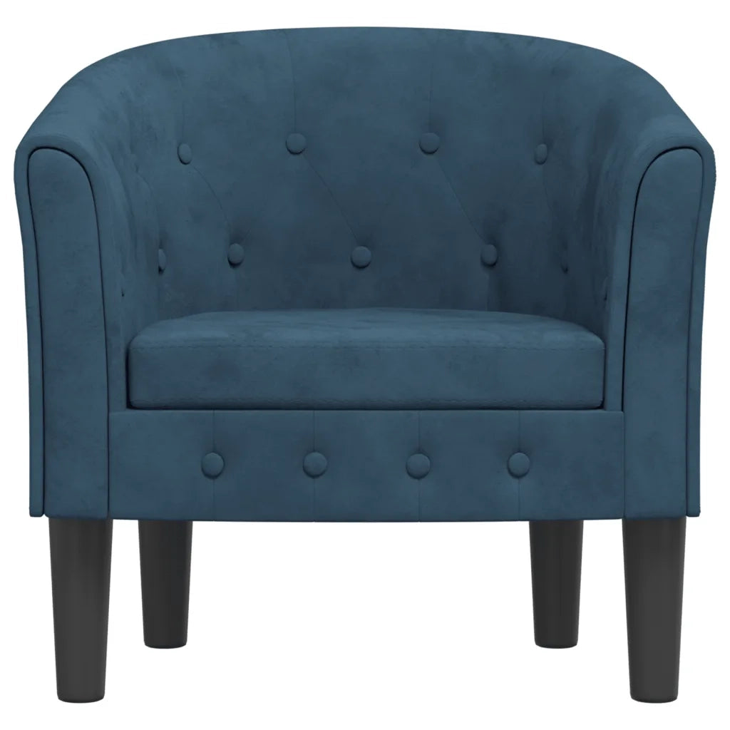 Poltrona | Sedia Relax Cabriolet Blu Scuro in Velluto