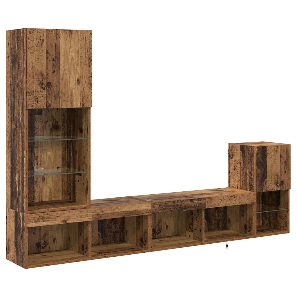 Mobile per TV a Muro-Credenza per TV sospesa Legno vecchio Legno multistrato