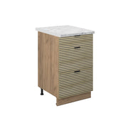 Mobiletto base per cucina Fame-Line Pannello in quercia/Rovere dorato 50 cm, PL Marmo Vicco