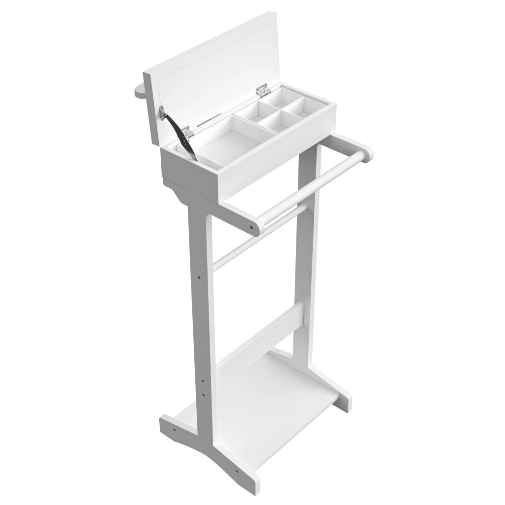 Appendiabiti verticale bianco con cassetto e organizer, struttura leggera in MDF