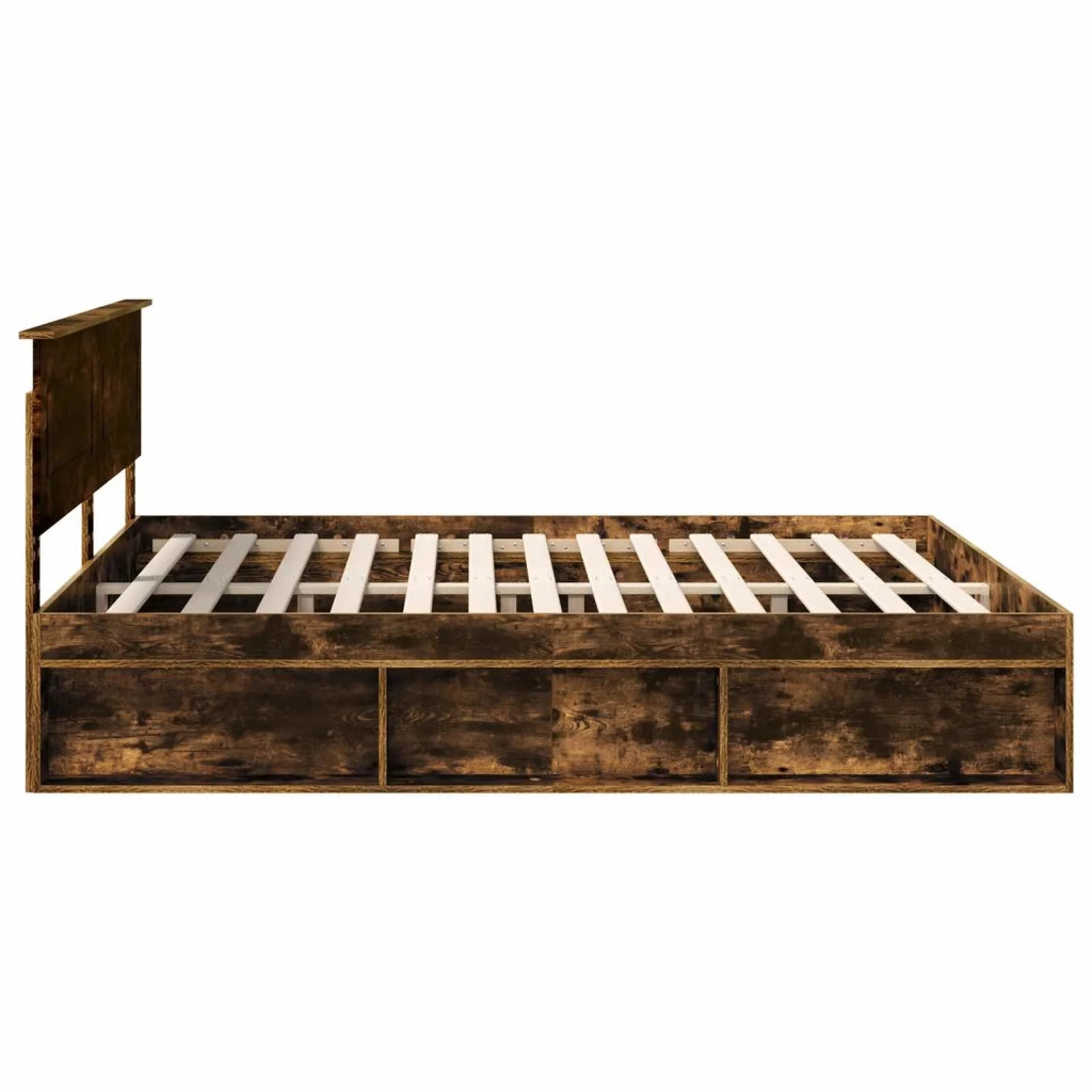 Struttura del letto Rovere fumé 200 x 200 cm Legno multistrato 3407836