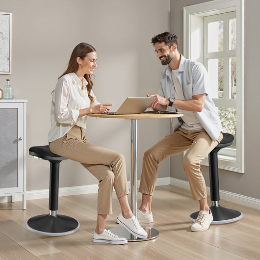 Sgabello sit stand nero, sgabello girevole regolabile in altezza fino a 82 cm, max 135 kg, sgabello ergonomico per casa, ufficio, officina