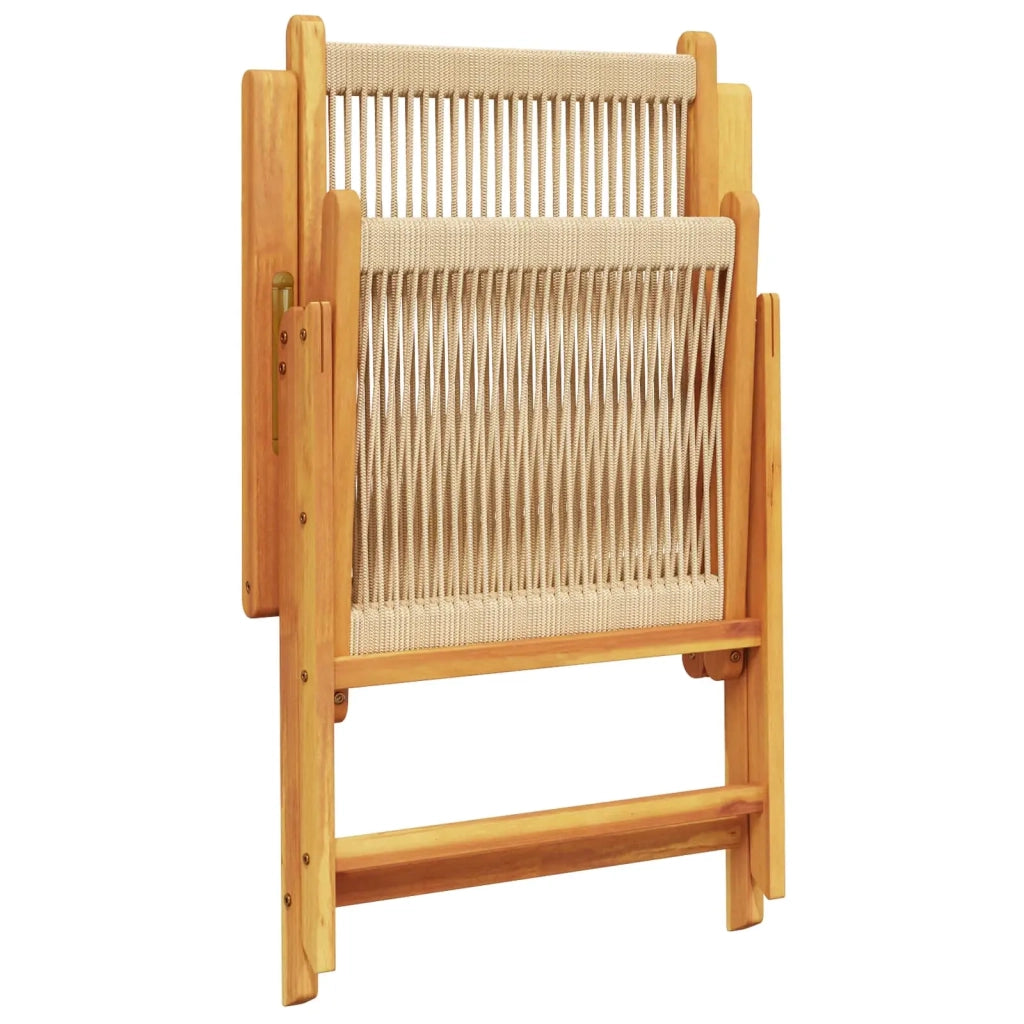 Set da Pranzo per Giardino 5 pcs Beige Legno di Acacia Massello 3375740