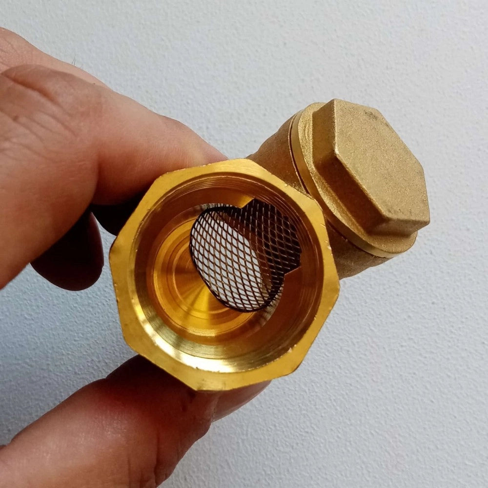 Raccordo ff a y 3/4 pollice dn 20 in ottone con filtro a retina inox