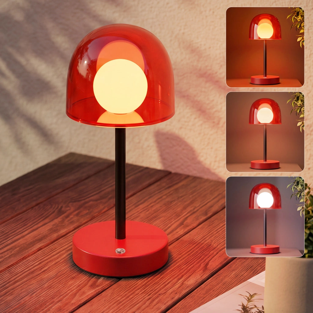 ZMH Lampada da Tavolo LED Ricaricabile Touch Dimmabile Rosso Sabbia per Camera Letto