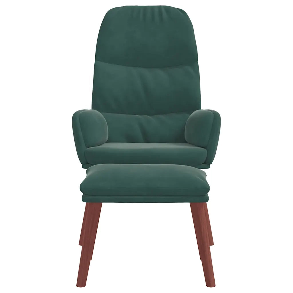 Poltrona Relax con Poggiapiedi Verde Scuro in Velluto 3315118
