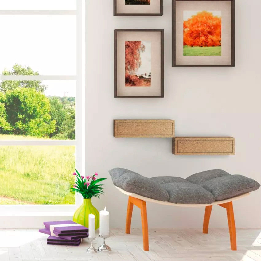 Mensola da Parete 1 Cassetto 45x13,4x23,7 cm in Fibra di Legno Lego Maxi Nero