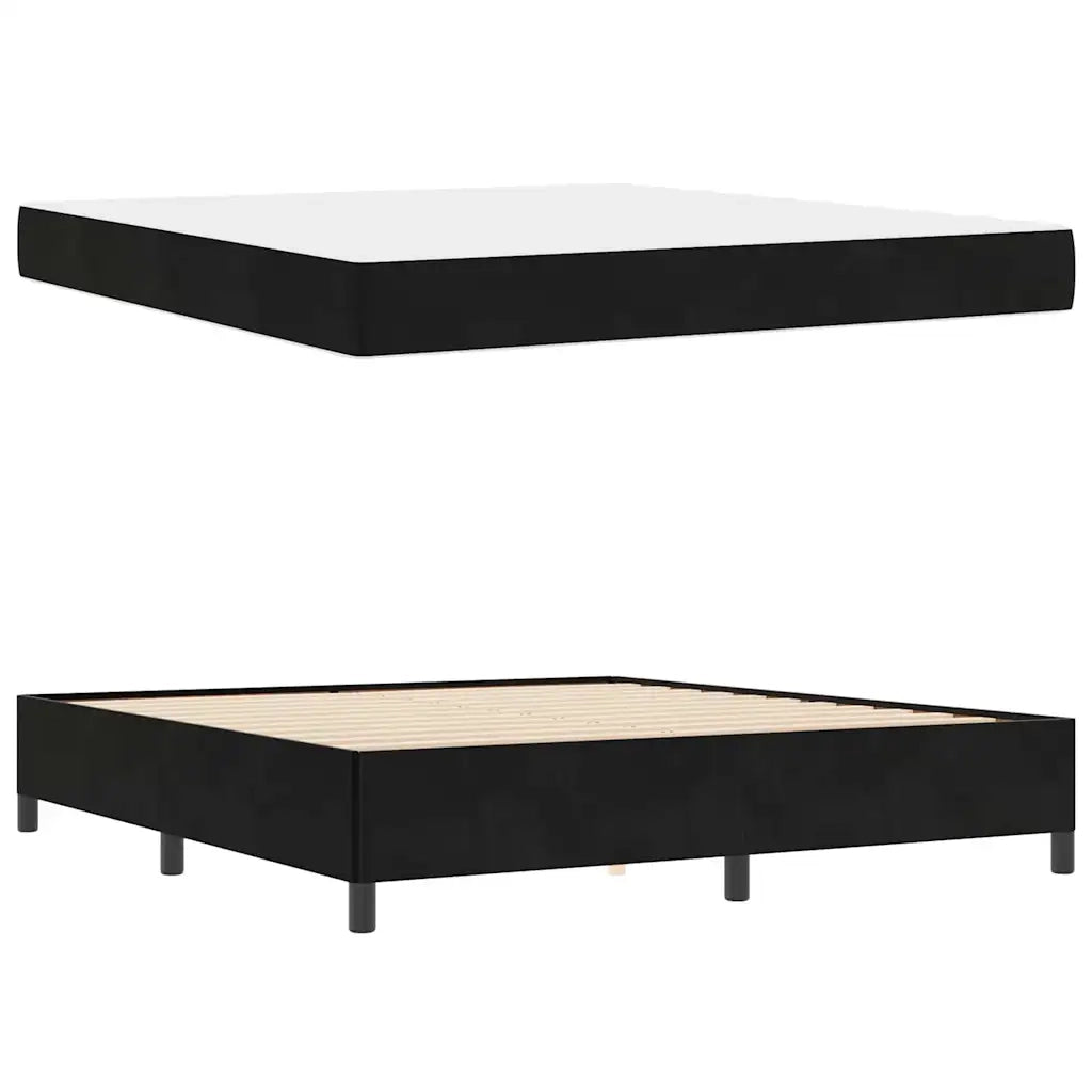 Struttura del letto con materasso Nero 180 x 200 cm Tessuto 3399080