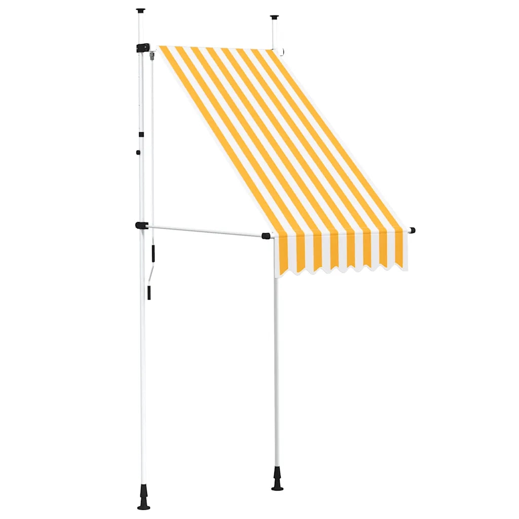 Tenda da Sole | Tenda parasole Retrattile Manuale 100 cm Strisce Arancio Bianche