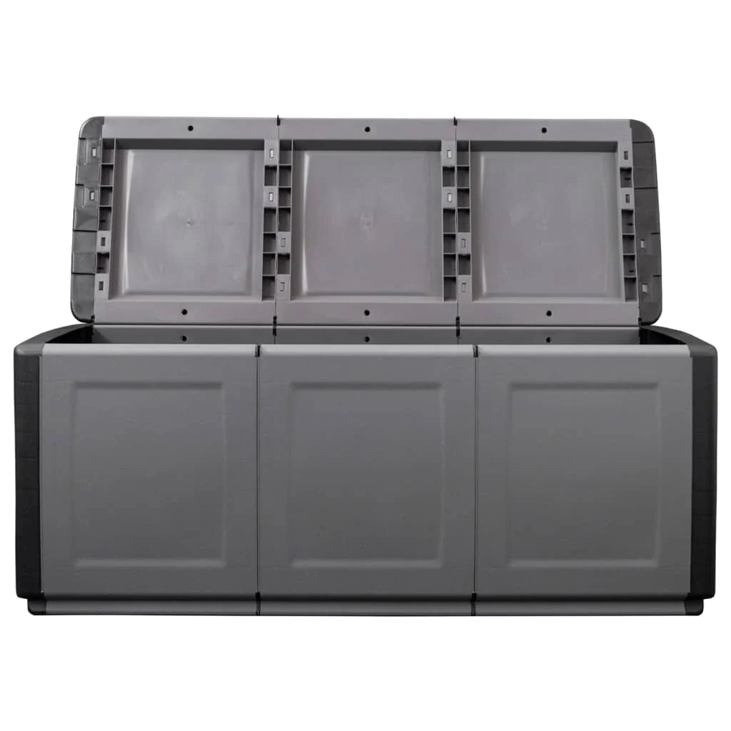 Baule portaoggetti per mobili da giardino 138 x 53 x 57 cm 330 litri grigio scuro nero 02_0013006