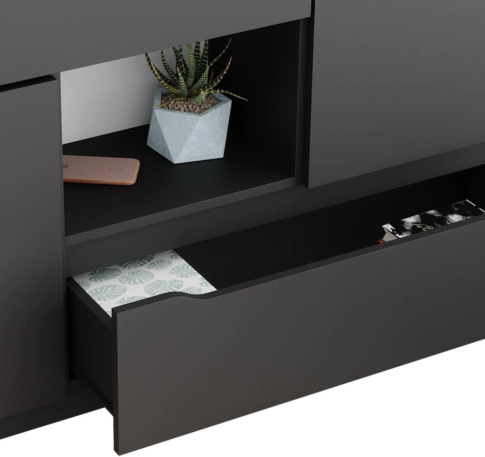 Cassettiera per camera da letto Ruben, Antracite, 120 x 84 cm, per riporre abiti e oggetti di uso quotidiano
