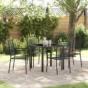 Set da Pranzo per Giardino 5 pcs Nero