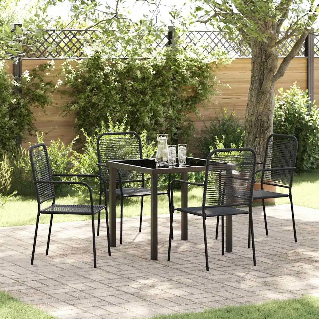 Set da Pranzo per Giardino 5 pcs Nero