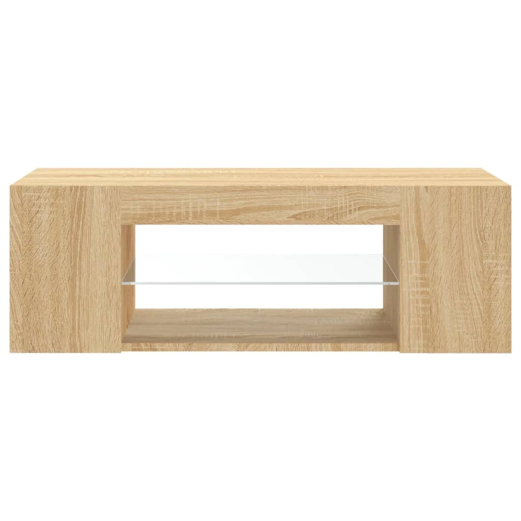 Mobile TV multimediale mensola TV credenza mobile TV sala da pranzo soggiorno camera da letto con luci LED rovere Sonoma 90 x 39 x 30 cm marrone 02_0026793