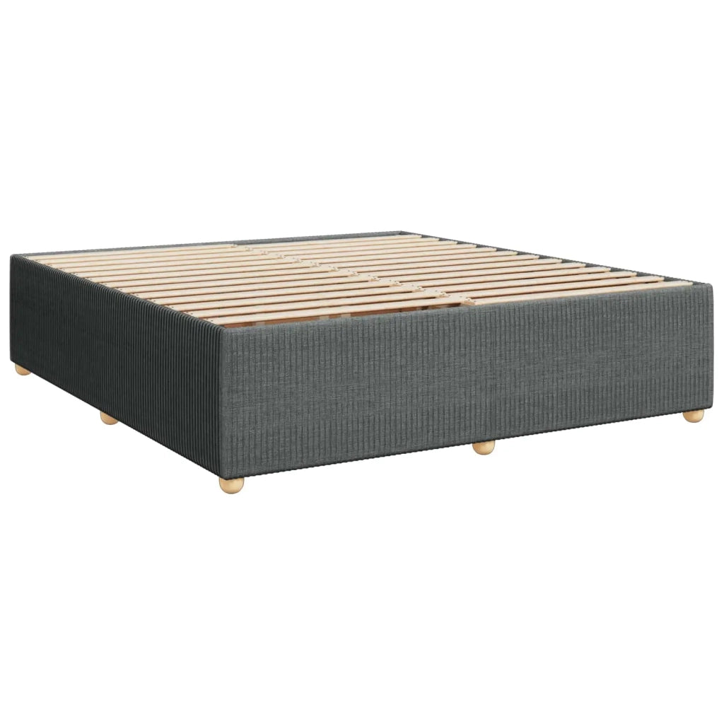 Letto Box Spring LED con Materasso Grigio Scuro 180 x 200 cm 3455924