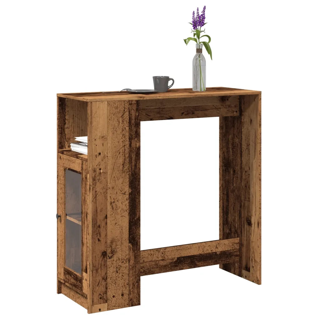 Tavolo Bar con Rastrelliera Antico 101x40x103,5 cm Multistrato 854371