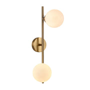 Trade Shop - Applique Da Parete Struttura In Metallo Bronzo Minimal Con Attacco G9 2 Sfere Opache Aq41 -