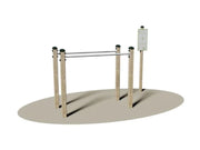 Parallele Giochipark legno 9x9cm barre acciaio Ø 4cm certificato EN 16630