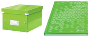 Set di archiviazione Click & Store con coperchio, piccolo + libro di note A5, tessuto, copertina rigida, scatola per documenti fino A5, scatola di trasporto di 84% di legno di fibra di alta qualità premium riciclato, verde, 60430054 + 46281054