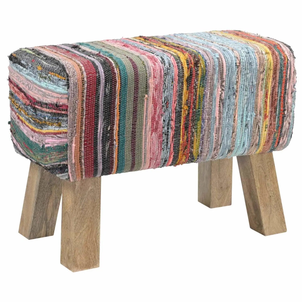 panca 60 x 30 x 45 cm Pelle Vera Multicolore 42042110