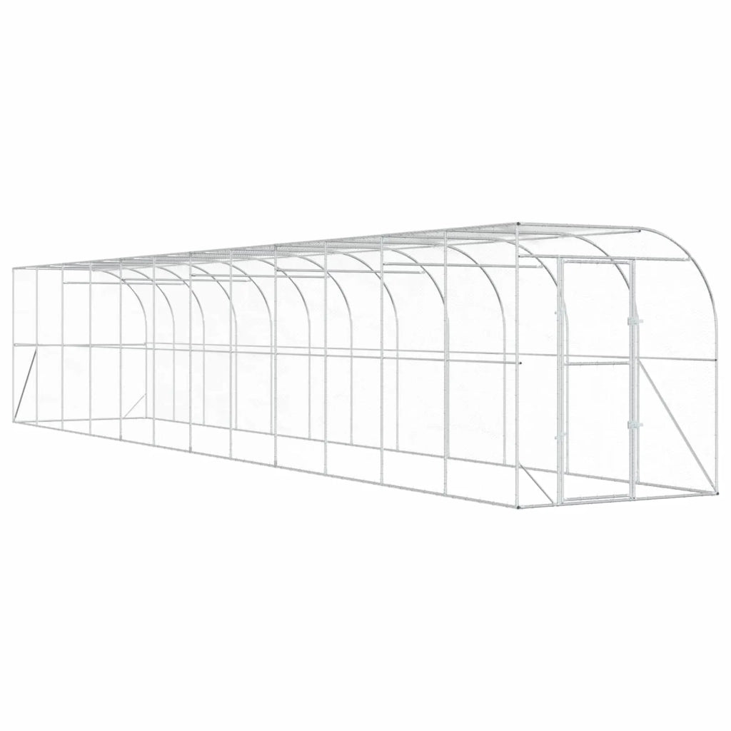Gabbia per Polli Contro il Muro Argento 600 x 150 x 215 cm 3434735