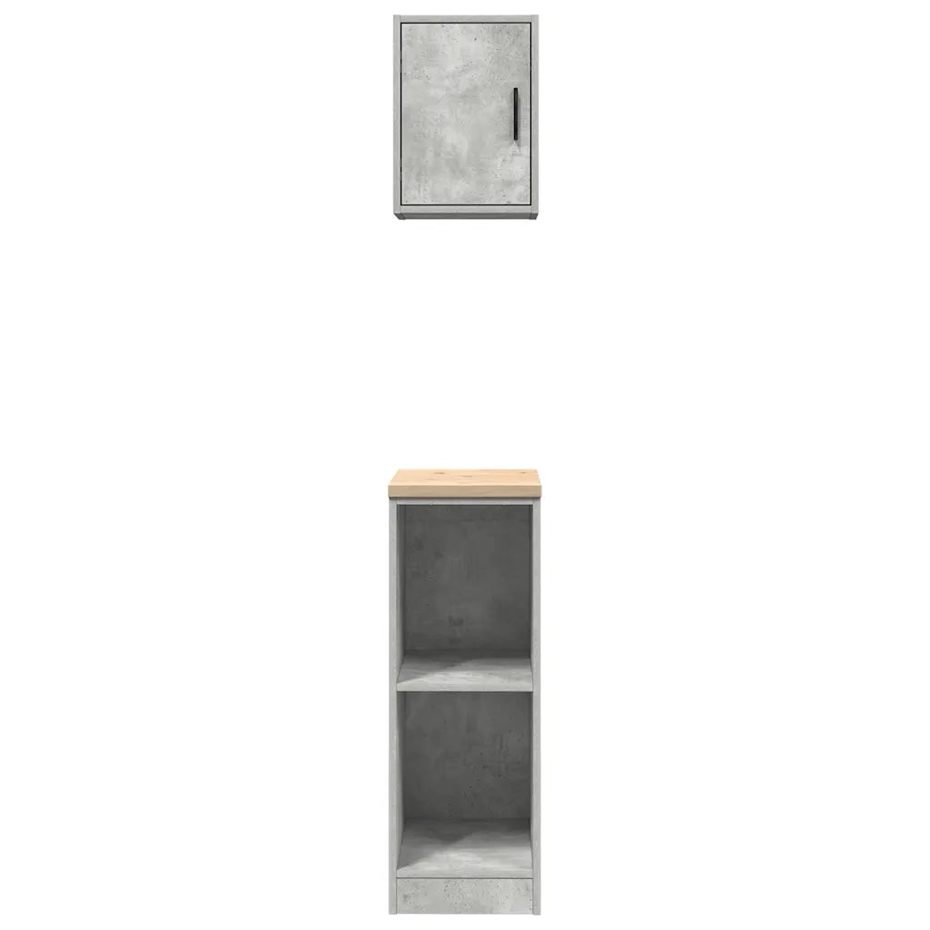 Armadi da Garage 2 pz Grigio Cemento in Legno Multistrato 3328263