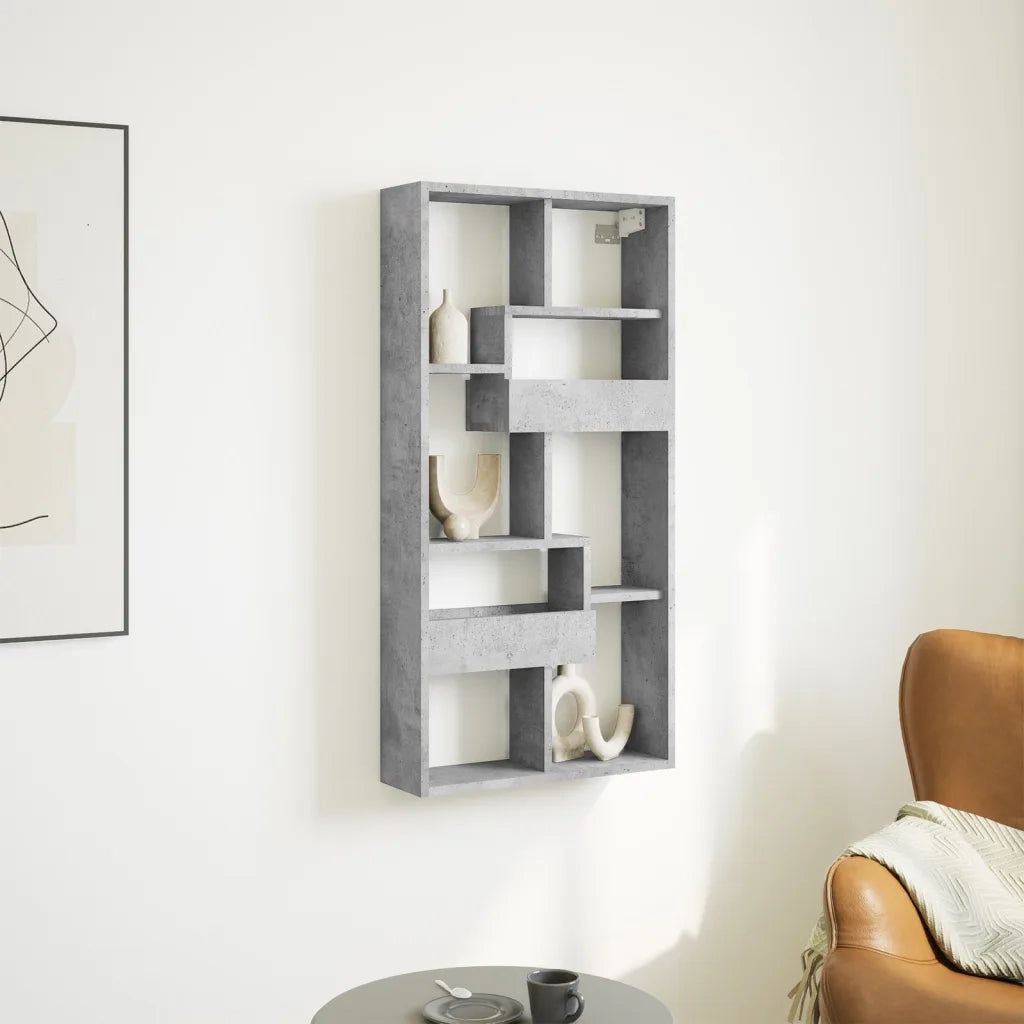 Armadietto a Muro | Mobile a Parete Grigio Cemento 50x15x100 cm in Truciolato