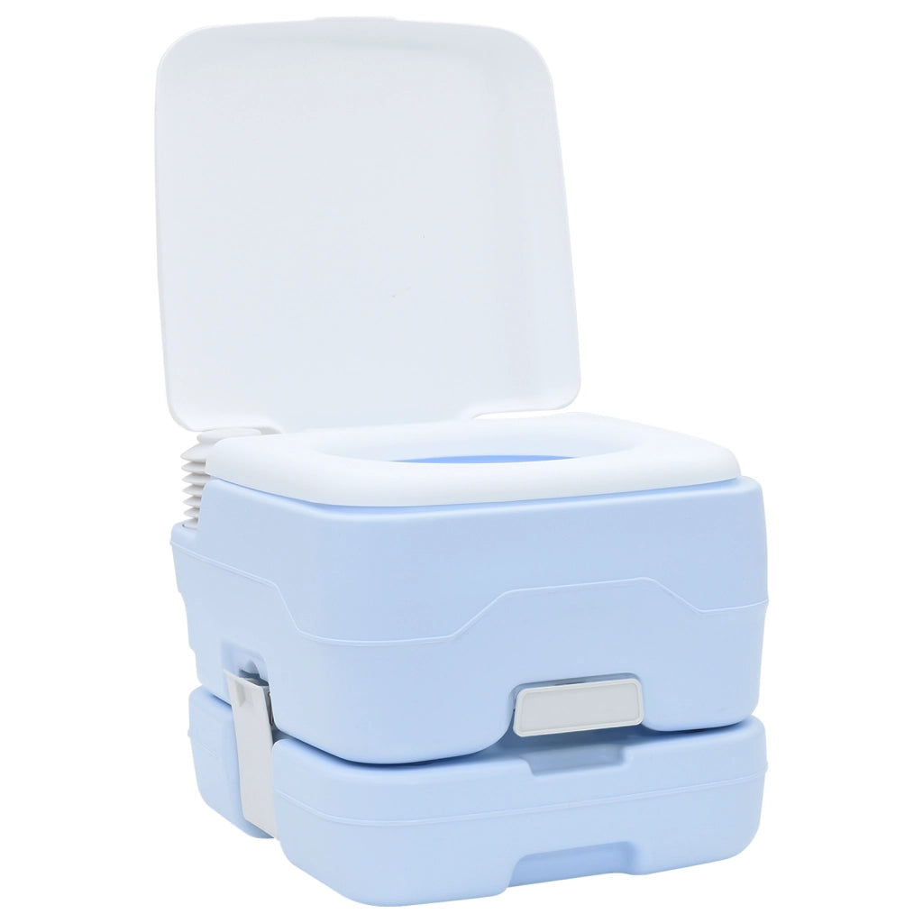 Luce Portatile per Toilette Blu e Bianca in Plastica da 10 L