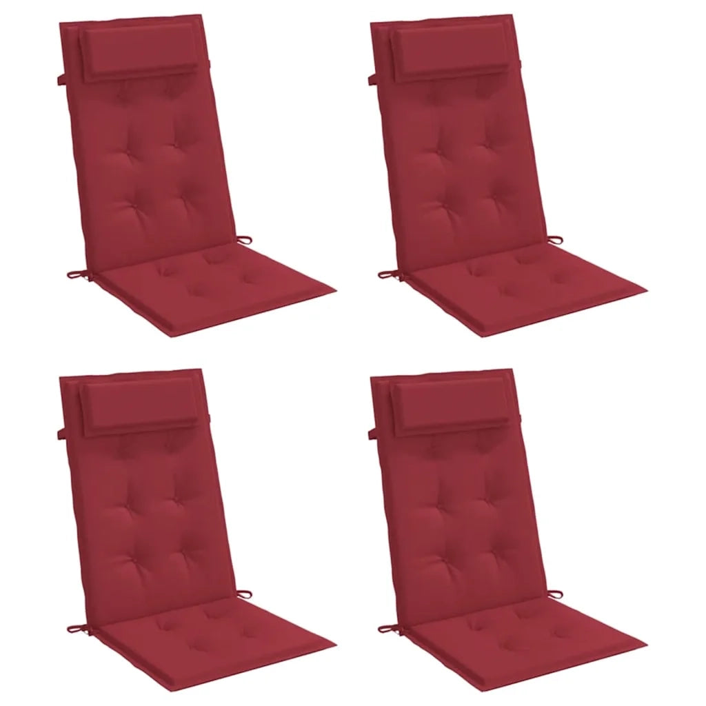 Cuscini Sedia con Schienale Alto 4 pz Rosso Vino Tessuto Oxfordcod mxl 94324