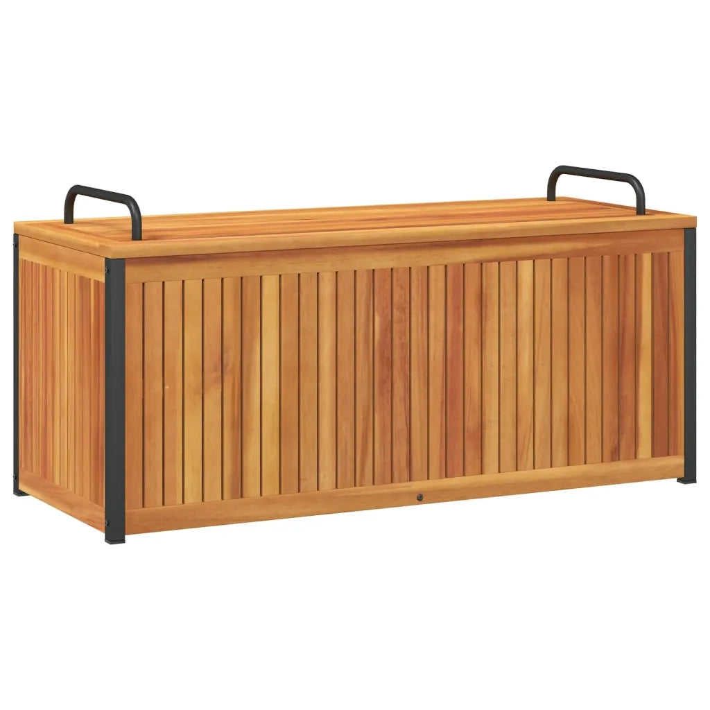 vidaXL Scatola Cuscini da Esterno 110x45x42/53 cm Legno Acacia/Acciaio
