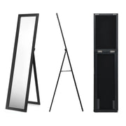 Specchio a figura intera 155x37cm con struttura di legno-Specchio moderno per camera da letto salone ingresso Nero
