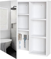 Cassa d'arredo per bagno - moderno armadio con porta specchio - 1 pezzo - bianco - 65 x 15 x 65 cm