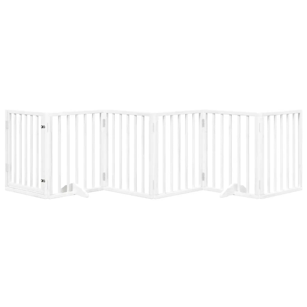 vidaXL Cancello Cani Porta Pieghevole Bianco 6 Pannelli 300 cm Pioppo