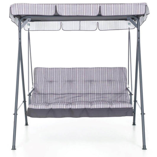 Dondolo 3 Posti da Giardino 160x118x160 cm in Ferro e Poliestere Pemba Antracite