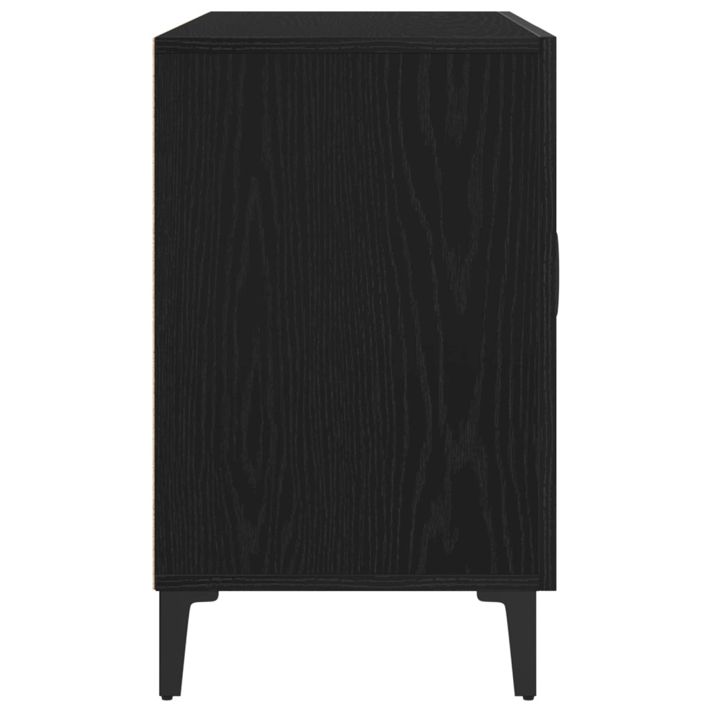 Credenza Nera in Rovere - 100 x 36 x 60 cm - Realizzata in Legno Ingegnerizzato