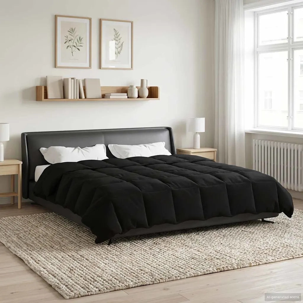 Duvet Estivo Trapuntato Nero 220 x 260 cm Microfibra 42025939