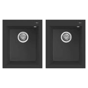 Lavello Elleci Incasso 2 vasche 41x50 Quadra 200 Granitek Nero LGQ20040