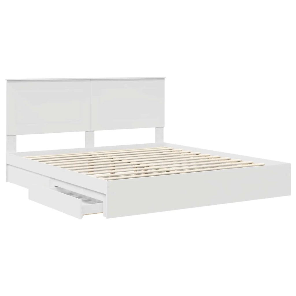 Letto con Contenitore Bianco 180 x 200 cm Legno multistrato
