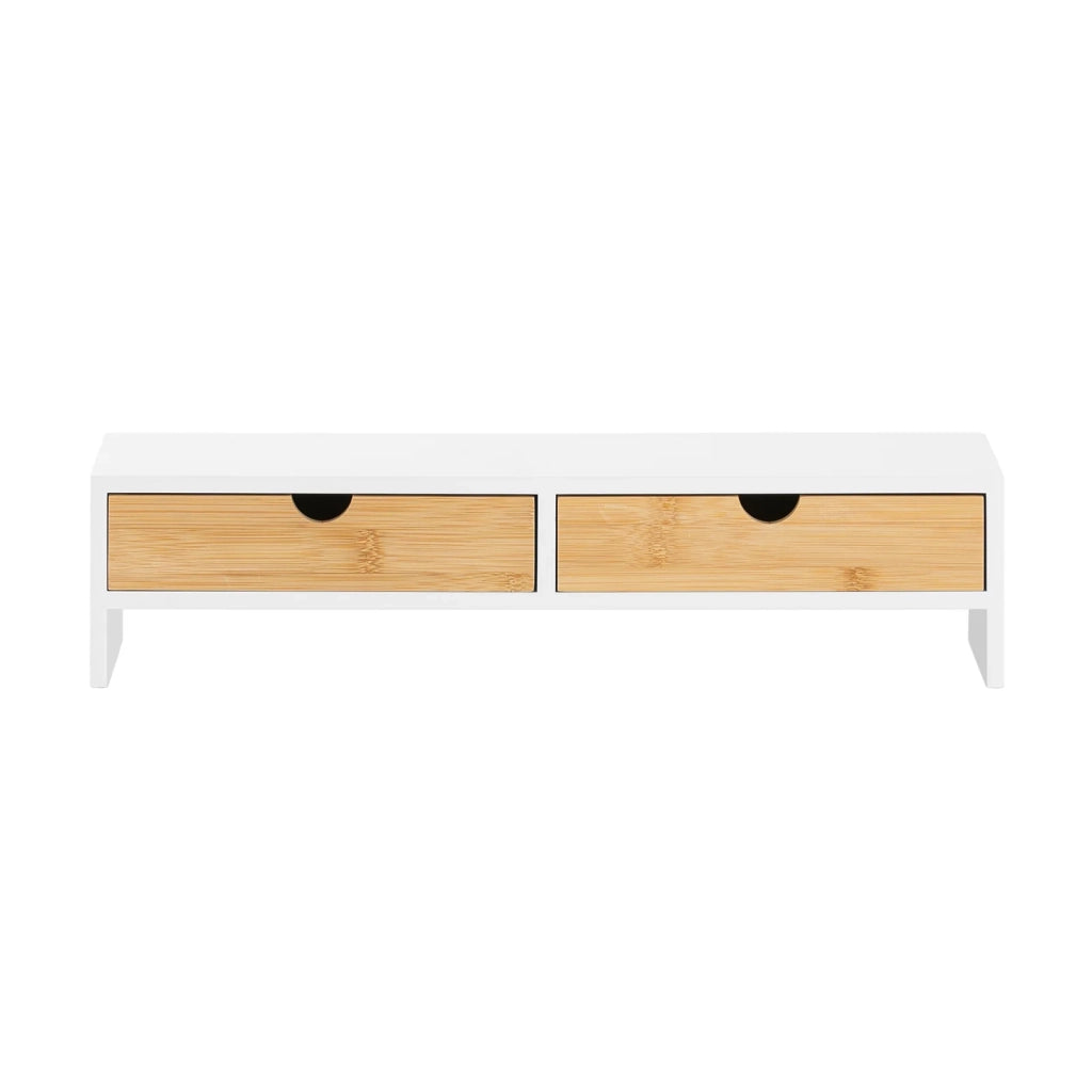 supporto per monitor pc scrivania Organizer scrivania rialzo monitor Con 2 cassetti BBF02-WN