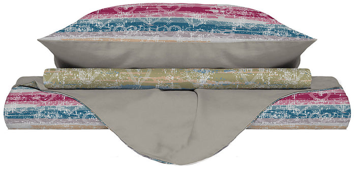 Copripiumino Matrimoniale con Federe Stampato Love Lines