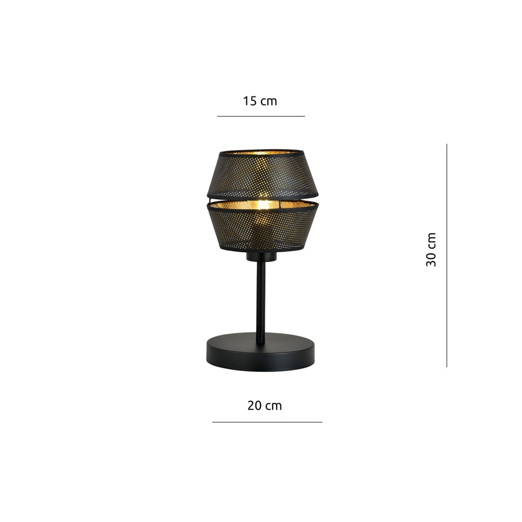 Lumetto Contemporaneo 1 Luce Enea In Metallo Nero E Oro