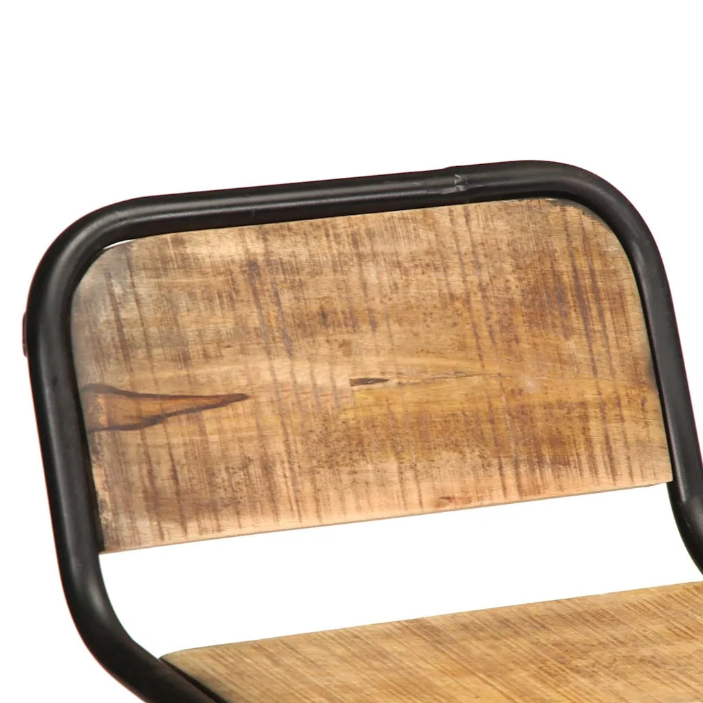 Sgabelli da Bar 2 pz 46x35,5x80 cm Legno Massello Grezzo Mango 4013530