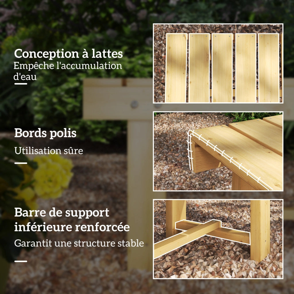 Panchina da Giardino 2 Posti ¨C zephmum ¨C Legno di Abete Preolio 110x38x35 cm