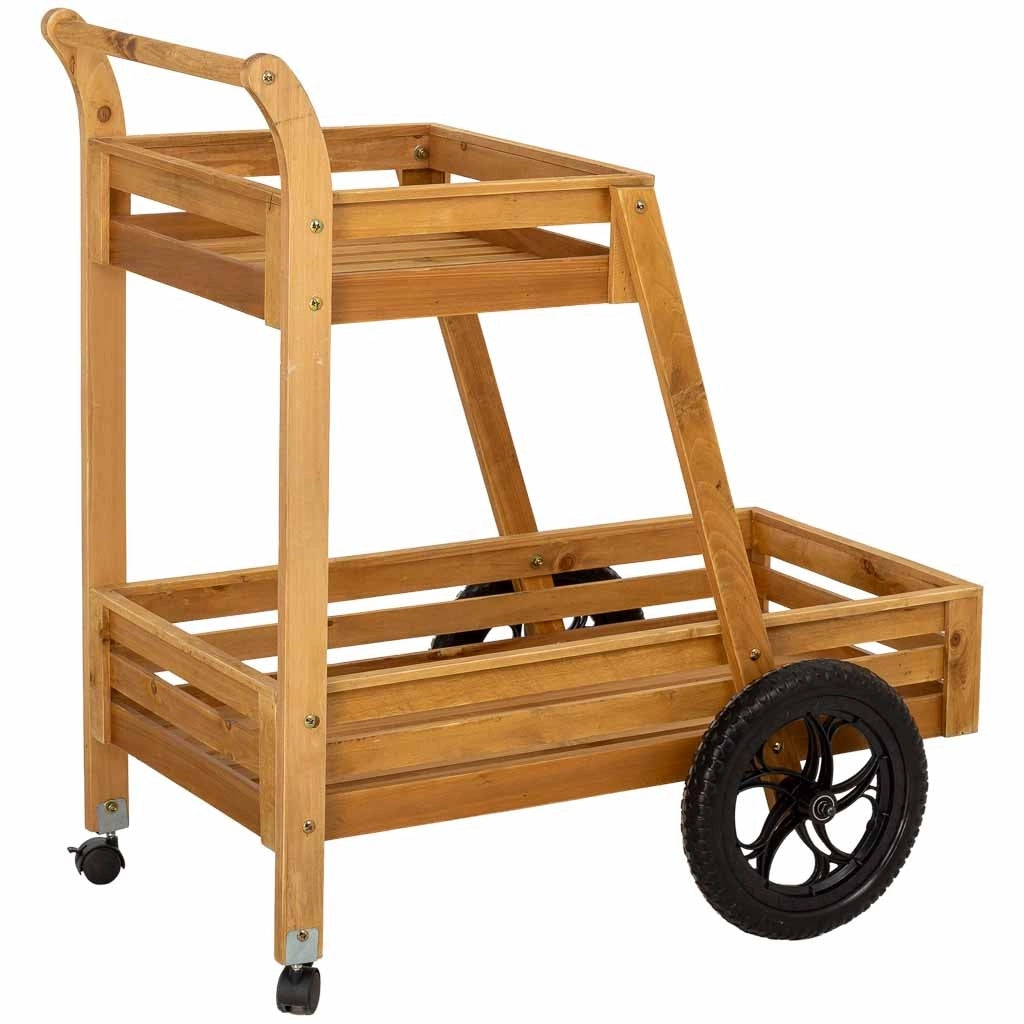 Carrello espositore legno marrone 82x19x44,5h cm